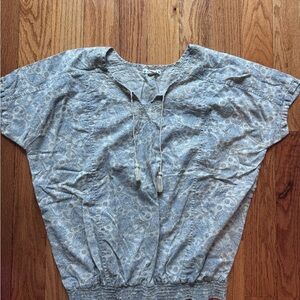Ruff Hewn Light Blue Patterned Blouse